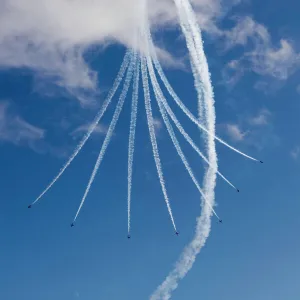 The Red Arrows display team at Bournemouth Air Festival, Dorset, England, United Kingdom