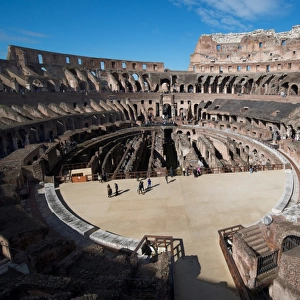 Remains of the Colosseum of Rome built around 70AD, allegedly the largest ever built