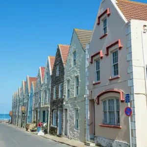 Renovated houses formerly the docks in Braye, Alderney, Channel Islands, United Kingdom