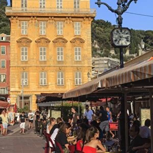 Restaurants in Cours Saleya, Nice, Alpes Maritimes, Provence, Cote d Azur, French Riviera, France, Europe