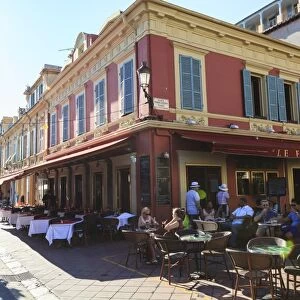 Restaurants in Cours Saleya, Old Town, Nice, Alpes Maritimes, Provence, Cote d Azur, French Riviera, France, Europe