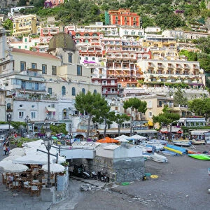 Restaurants on Via Marina Grande, Positano, Province of Salerno, Costiera Amalfitana (Amalfi Coast)