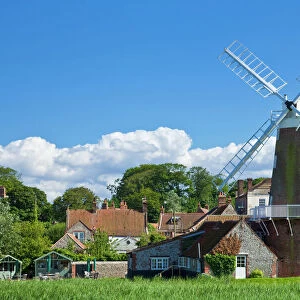 Restored 18th century Cley Windmill, Cley next the Sea, Norfolk, East Anglia, England, United Kingdom, Europe