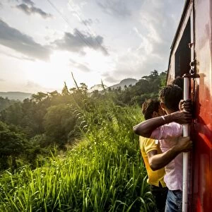 Riding the train in Sri Lanka, Asia