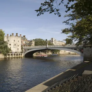 River Ouse with Lendal Bridge and Lendal Tower beyond, York, Yorkshire