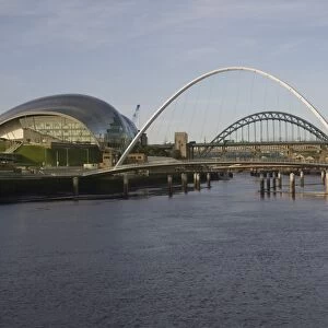 River Tyne with bridges and Sage Hall, Newcastle / Gateshead, Tyne and Wear