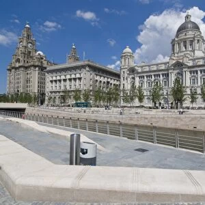 Riverfront with the Three Graces, Liver, Cunard and Port of Liverpool Buildings