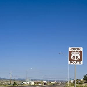 Road sign along historic Route 66, New Mexico, United States of America, North America
