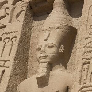Rock-hewn statue of Ramses II, Hathor Temple of Queen Nefertari, Abu Simbel, UNESCO