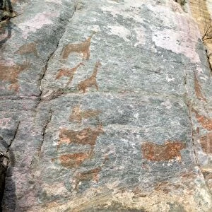 Rock paintings, Tsodilo Hills, UNESCO World Heritage Site, Botswana, Africa