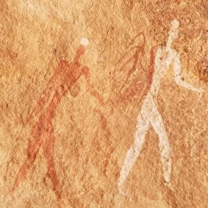Rock paintings, Uan Amil, Akakus, Southwest desert, Libya, North Africa, Africa