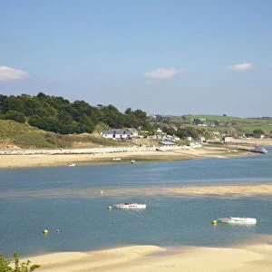 Rock village looking from Padstow, Camel Estuary, North Cornwall, England