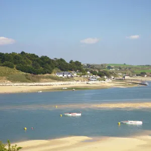 Rock village looking from Padstow, Camel Estuary, North Cornwall, England