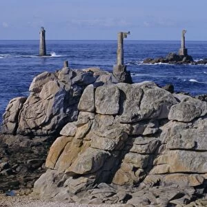 Rocks on the coast of the Cote Sauvage on Ouessant island, Brittany, France, Europe