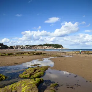 Rocks and Tide Pools in South Bay, Scarborough, North Yorkshire, Yorkshire, England, United Kingdom, Europe