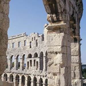 Roman amphitheatre dating from 1st century BC, with 22000 capacity, Pula