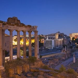 Roman Forum at dusk, UNESCO World Heritage Site, Rome, Lazio, Italy, Europe