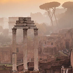 Roman Forum (Foro Romano) at sunrise, UNESCO World Heritage Site, Rome, Lazio, Italy