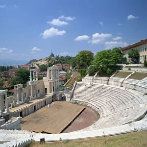 The Roman theatre in the town of Plovdiv in Bulgaria, Europe
