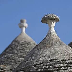 Roofs of traditional trullos (trulli) in Alberobello, UNESCO World Heritage Site, Puglia, Italy, Europe