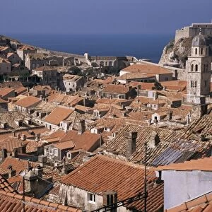 Roofscape, Old City, Dubrovnik, UNESCO World Heritage Site, Dalmatia, Croatia, Europe