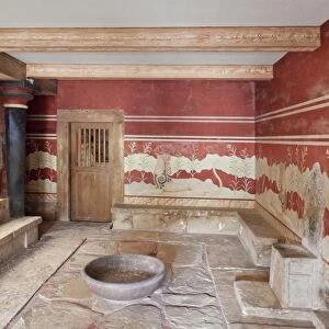 Room of the Throne, Palace of Knossos, Iraklion (Heraklion) (Iraklio), Crete, Greek Islands, Greece, Europe
