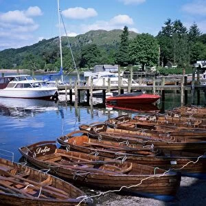 Rowing boats, Waterhead, Ambleside, Lake Windermere, Lake District, Cumbria