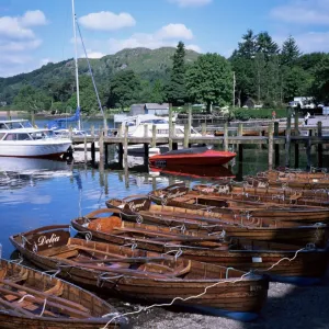 Rowing boats, Waterhead, Ambleside, Lake Windermere, Lake District, Cumbria