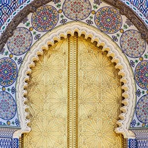 Royal Palace door, Fes, Morocco, North Africa, Africa