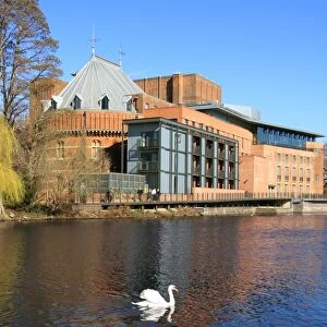 Royal Shakespeare Company Theatre and River Avon, Stratford-upon-Avon, Warwickshire, England, United Kingdom, Europe