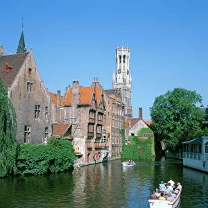 Rozenhoedkai and Belfried, Bruges (Brugge), UNESCO World Heritage Site, Belgium, Europe