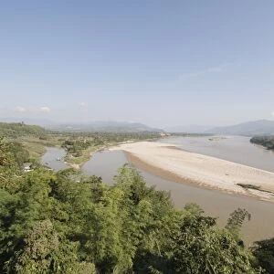 Ruak River on left joining the Mekong River, the left bank of Ruak is Thailand