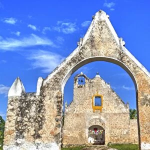The Ruined Church of Pixila, completed in 1797, Cuauhtemoc, Yucatan, Mexico, North