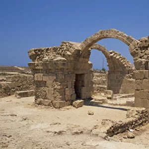Ruins of the Byzantine fortress at Paphos, Cyprus, Europe