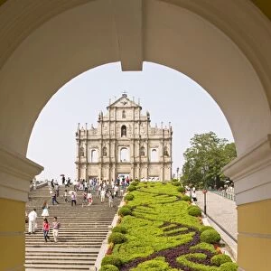 The ruins of Sao Paulo Cathedral (St. Pauls Cathedral) in central Macau