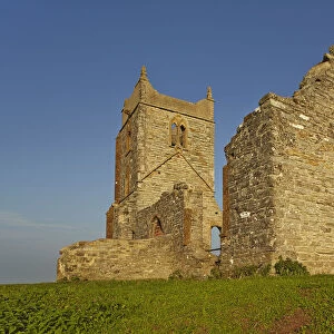 The ruins of St. Michaels Church on the summit of Burrow Mump