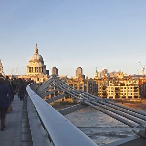 S. Pauls Cathedral and the Millennium Bridge, London, England, United Kingdom, Europe