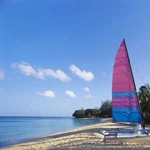 Sailing Boat on Paynes Bay, Barbados, Caribbean