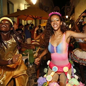 Salvador street carnival in Pelourinho, Bahia, Brazil, South America