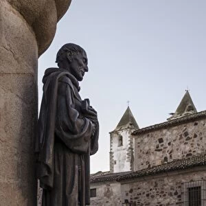 San Pedro de Alcantara statue in Caceres, UNESCO World Heritage Site, Extremadura, Spain, Europe