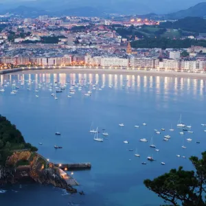 San Sebastian Bay at night