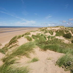 Sand dunes on beach, Formby Beach, Lancashire, England, United Kingdom, Europe