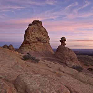 Sandstone formations at sunrise, Coyote Buttes Wilderness, Vermilion Cliffs National Monument