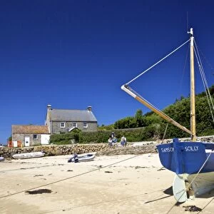 Sandy beach at New Grimsby, island of Tresco, Isles of Scilly, England