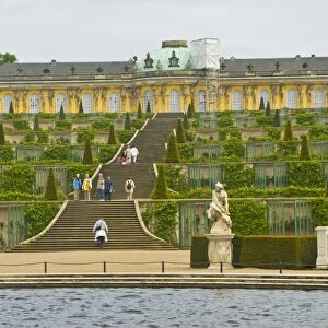 Sanssouci, the former Summer Palace of Frederick the Great, and its gardens