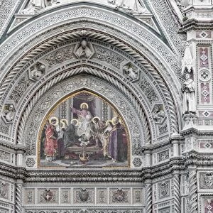 Detail of Santa Maria del Fiore cathedral at sunrise, UNESCO World Heritage Site