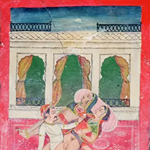 Scenes from the Kama Sutra from cupboard in the Juna Mahal fort