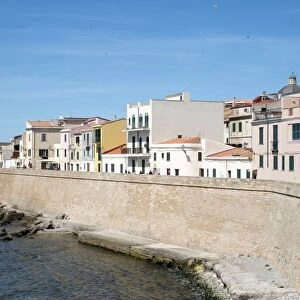 The sea promenade of Alghero, Sardinia, Italy, Mediterranean, Europe