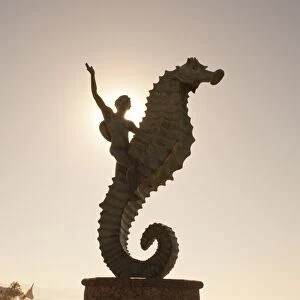 The Seahorse sculpture on the Malecon, Puerto Vallarta, Jalisco, Mexico, North America