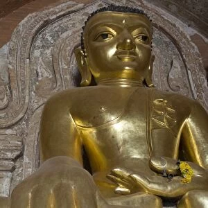 Seated Buddha, Htilominlo Pahto, Bagan (Pagan), Myanmar (Burma), Asia